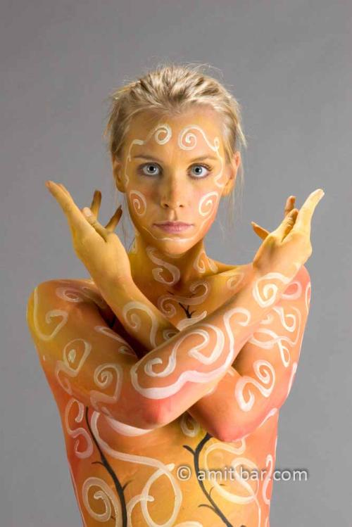 Auteur fotograaf Amit Bar - bodypainted model in mijn studio